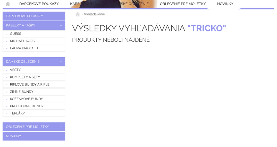 vyhľadávanie na e-shope