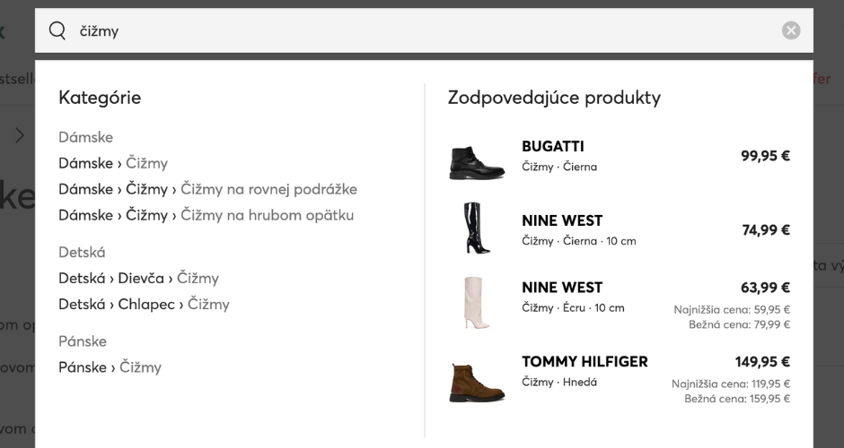 produkty podľa kategórie